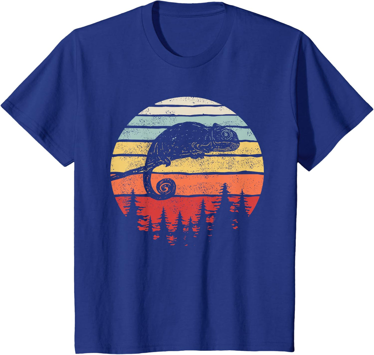 Vintage Retro Chameleon T-Shirt - Royal Blue