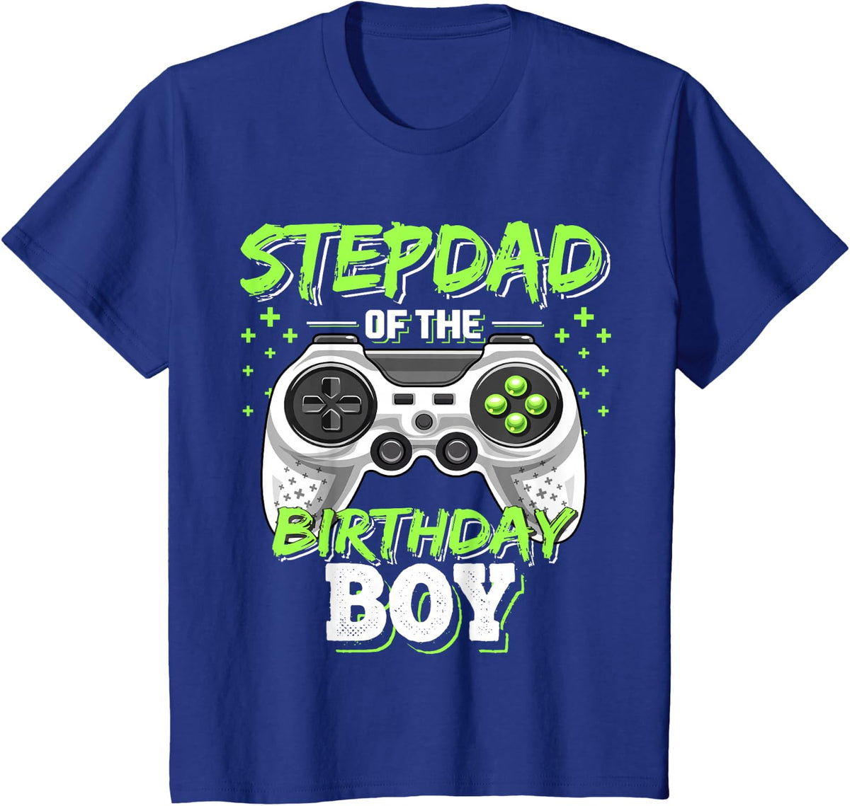 Stepdad of Birthday Boy Matching Video Game Birthday Party T-Shirt Tee for Step Dad - Royal Blue
