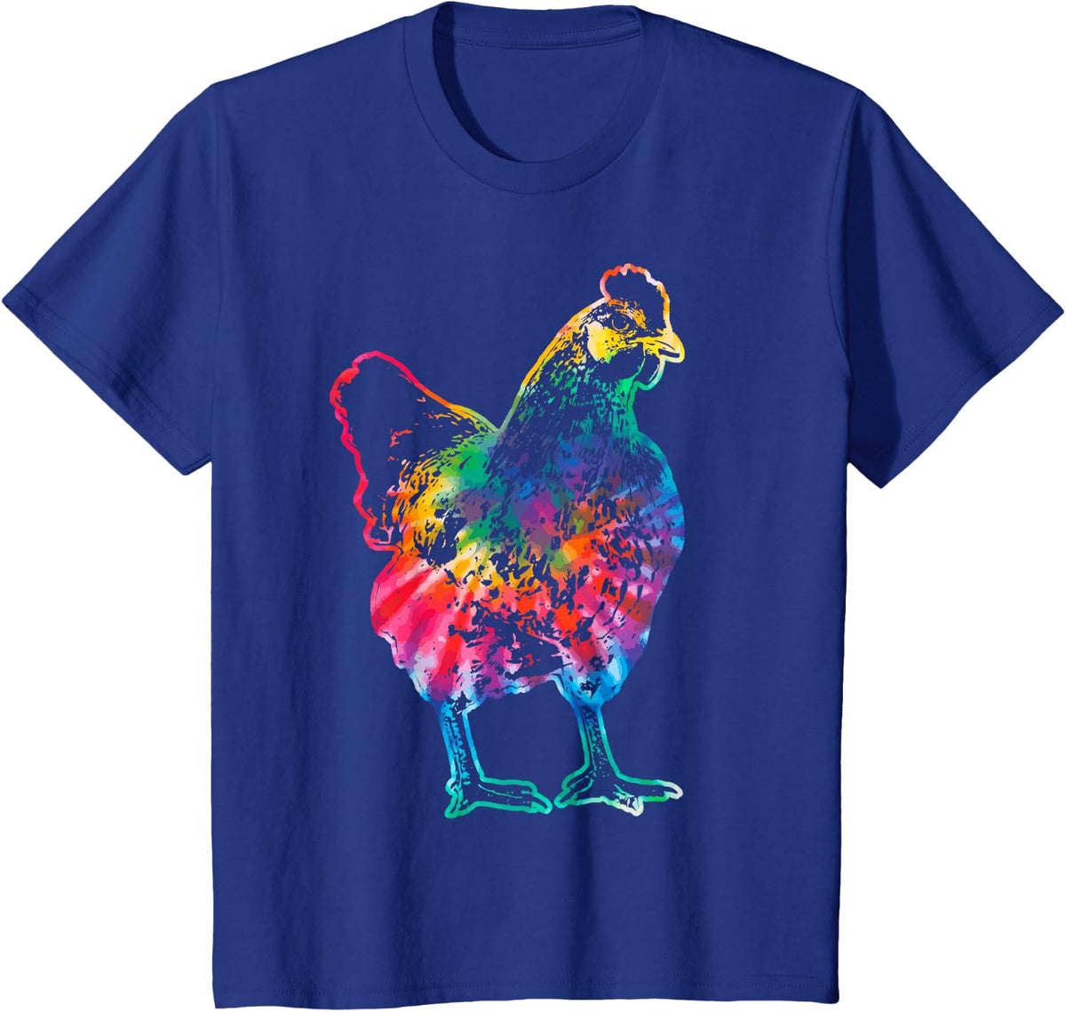 Chicken Batik Tie Dye Hippie Chicken Vintage T-Shirt - Royal Blue