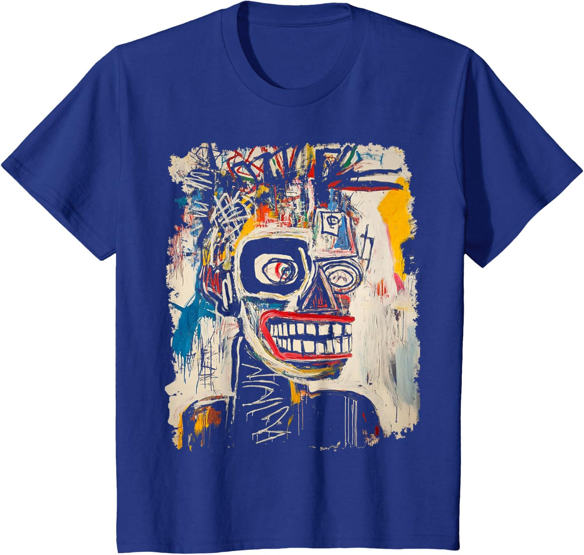 Abstract Face Art Gallery T-Shirt - Royal Blue