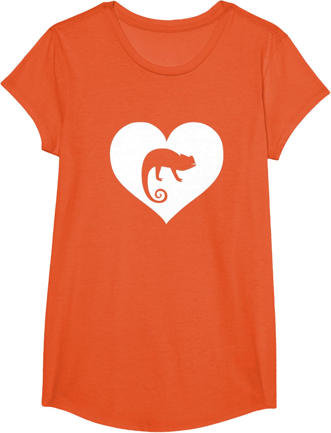 Cute Purple Pink Chameleon Graphic Womans tee Gift idea T-Shirt - Girls Orange