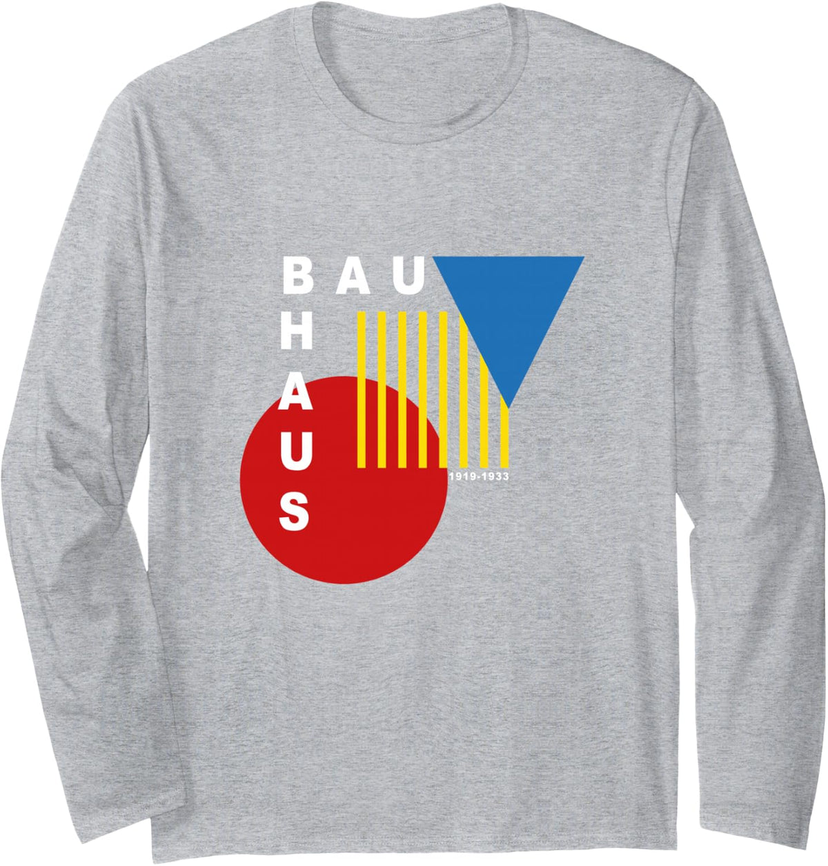 100 Years Bauhaus Design School Long Sleeve T-Shirt - Adult Unisex Heather Grey