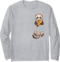Ferret Pocket Taco Mexican Food Lover Men Women Kids Long Sleeve T-Shirt - Adult Unisex Heather Grey