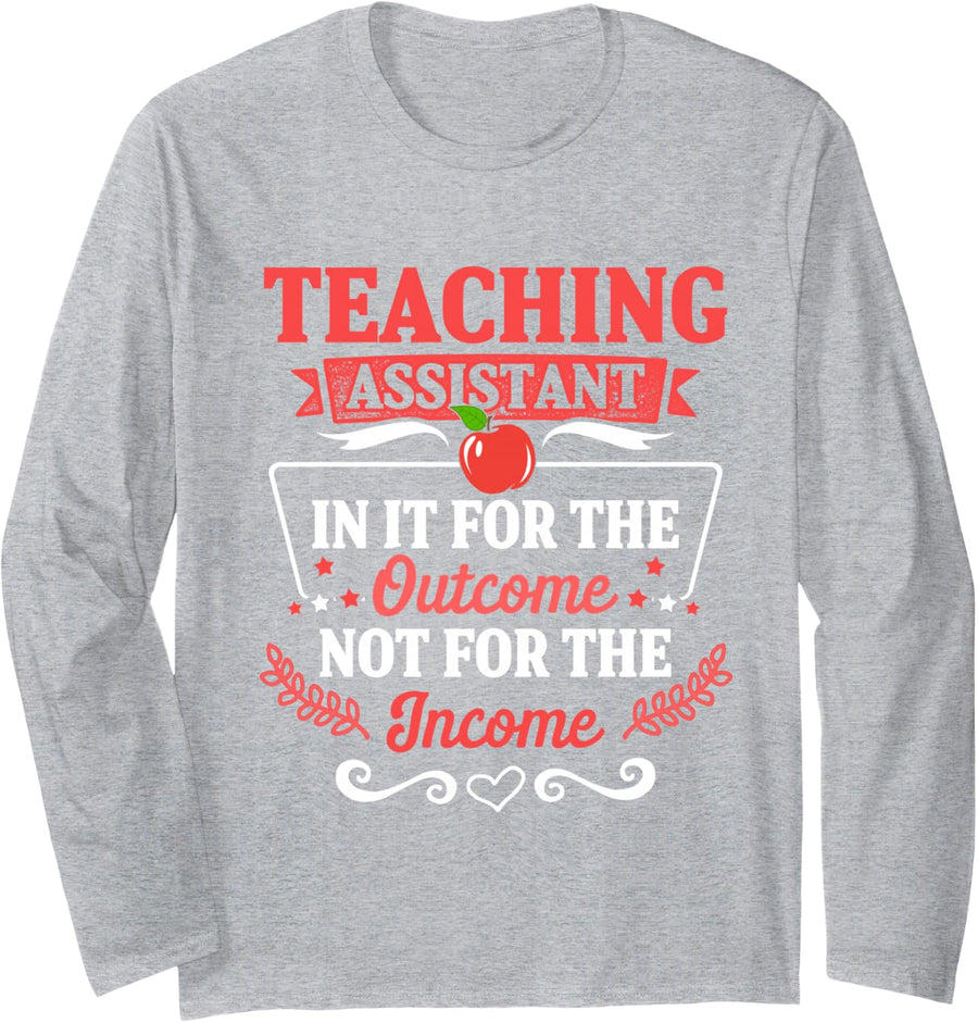 Teaching Assistant Pride Teacher Appreciation DA1 Long Sleeve T-Shirt - Adult Unisex Heather Grey