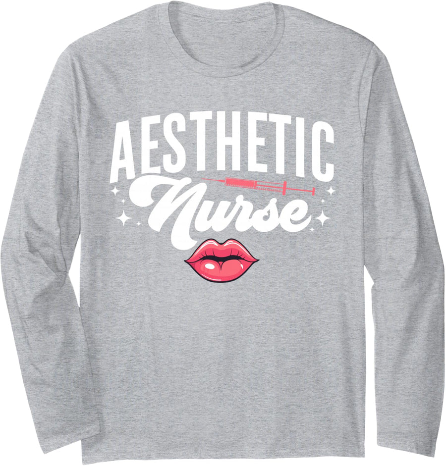 Aesthetic Nurse Injector Aesthetic Nursing Long Sleeve T-Shirt - Adult Unisex Heather Grey