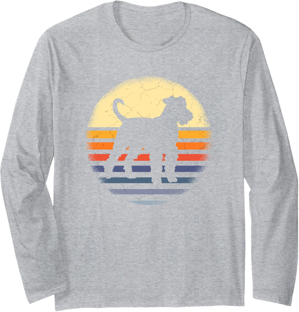 Airedale Terrier Vintage Funny Dog Lover Long Sleeve T-Shirt - Adult Unisex Heather Grey