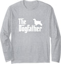 English Cocker Spaniel Lover Gift DogFather Long Sleeve T-Shirt - Adult Unisex Heather Grey