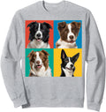 Border Collie colorful portrait photos for dog owners Sweatshirt - Adult Unisex Heather Grey