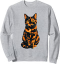 Tortoiseshell Cat Vector Art Sweatshirt - Adult Unisex Heather Grey