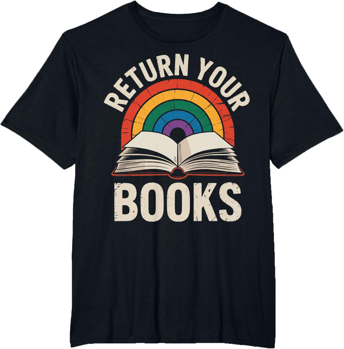 Return Your Books School Librarian Tee T-Shirt For Library Teacher - Black