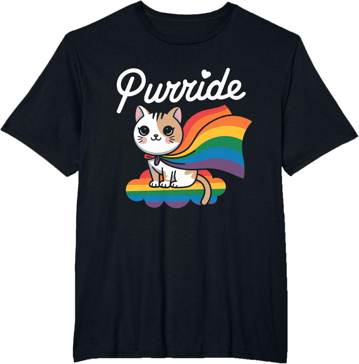 Purride Cat Pride Month LGBTQ Funny Pride Ally T-Shirt - Black