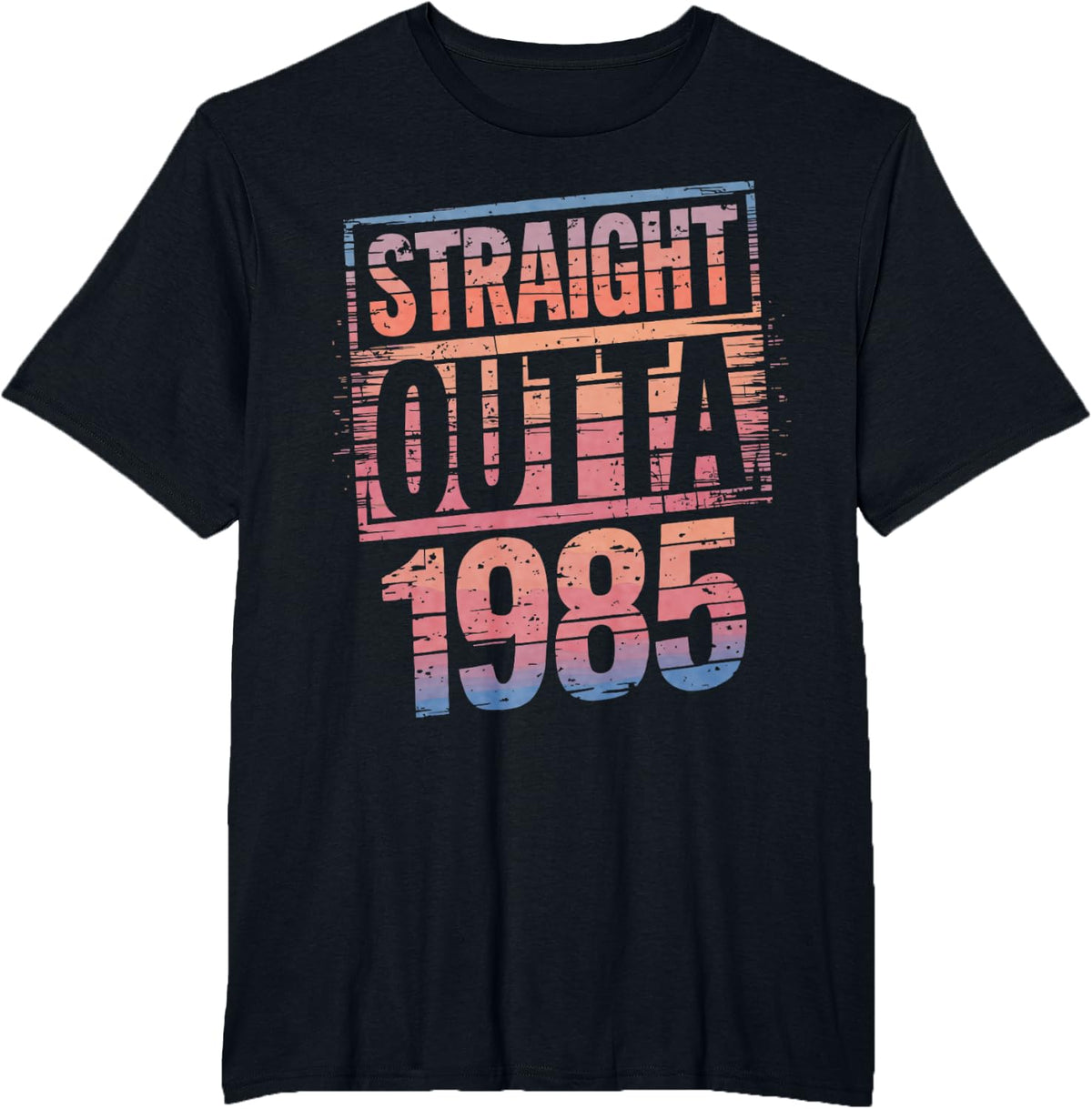 Straight Outta 1985 for Retro Nostalgia Lovers T-Shirt - Black