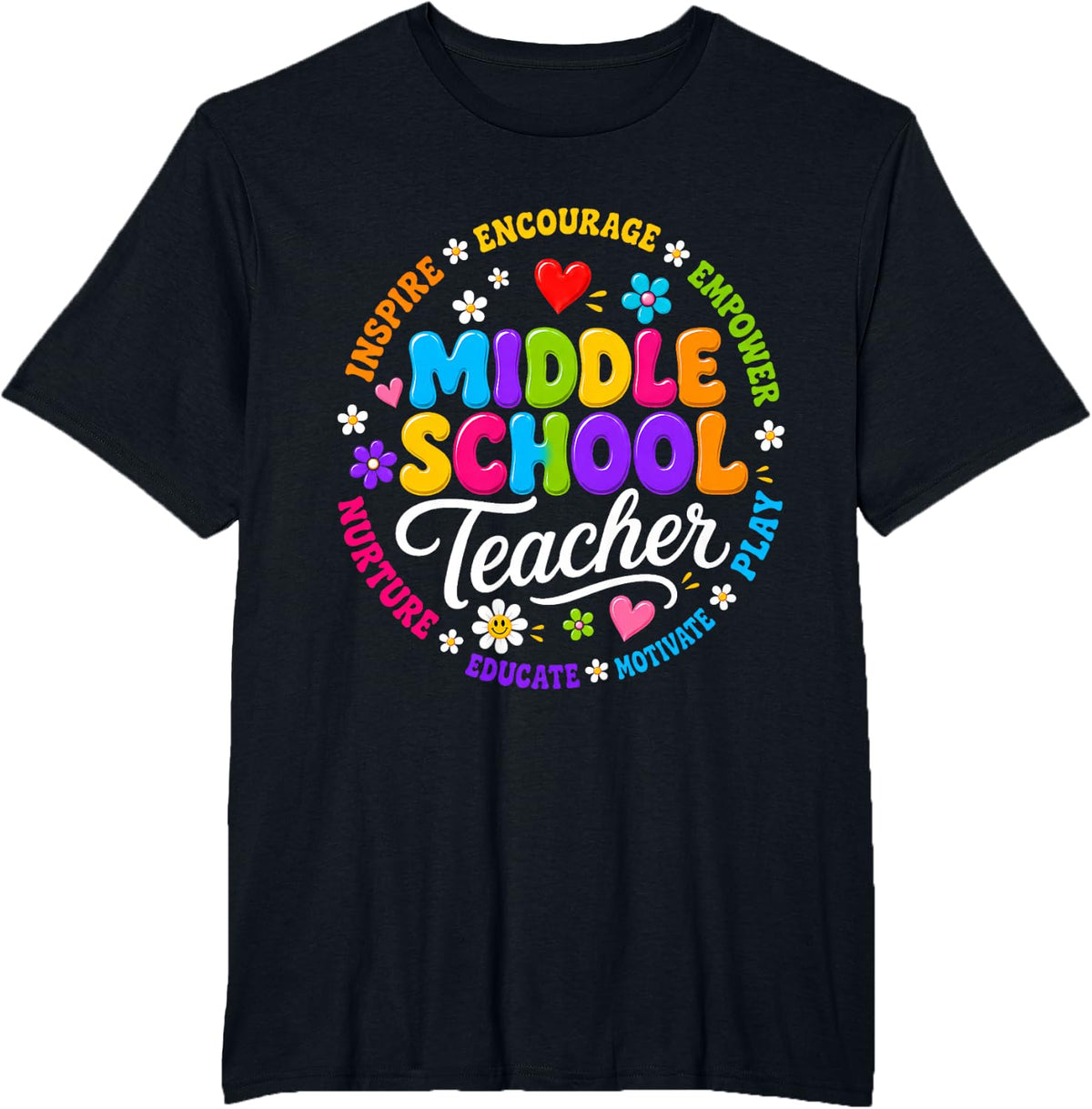 Middle School Back to School First Day of Middle School T-Shirt - Black