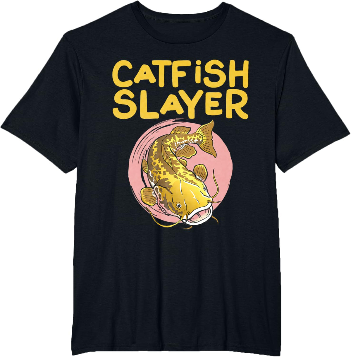 Catfish Slayer Flathead Fishing Catfishing T-Shirt - Black