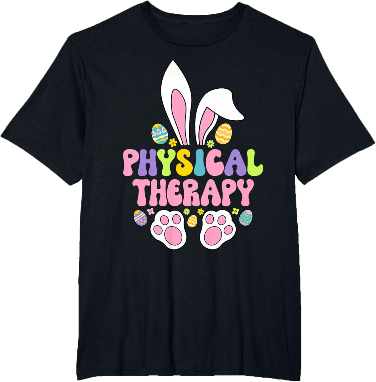 Physical Therapy - PT Therapist Physiotherapy Easter Bunny T-Shirt - Black