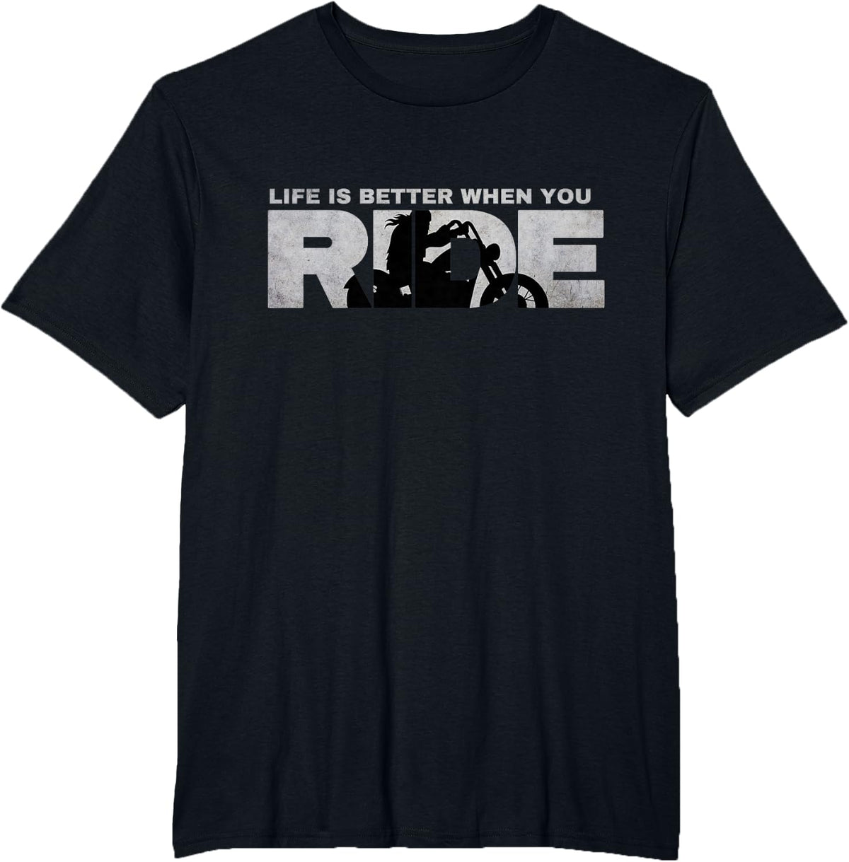 Life Is Better When You Ride - Biker Motorcycle Motorcycling T-Shirt - Black
