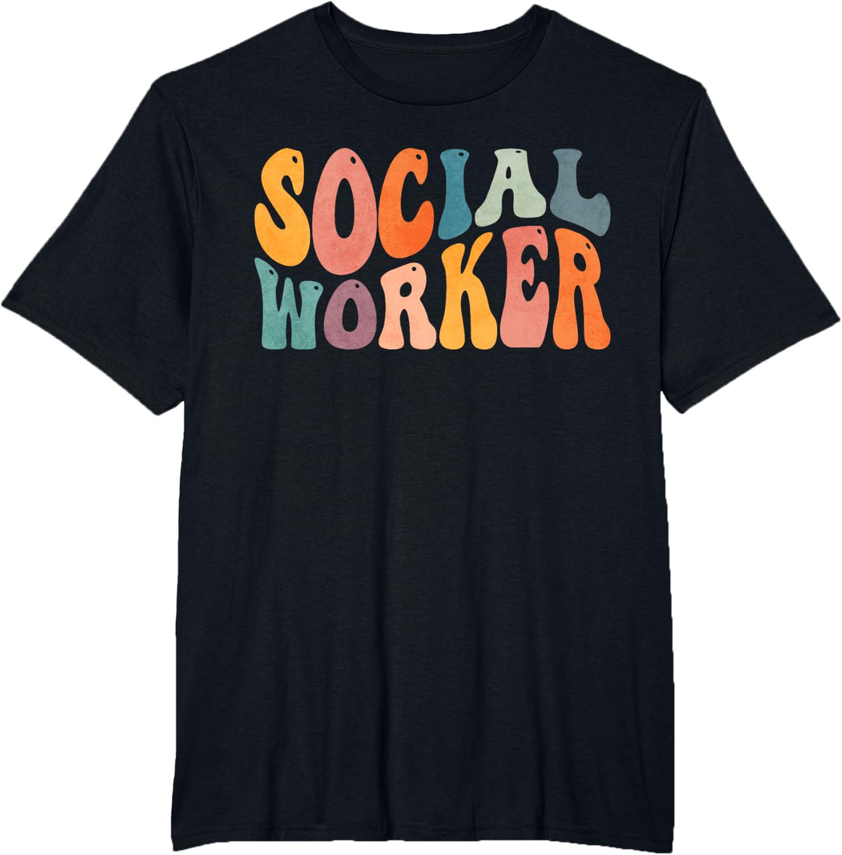 Groovy Social Worker Work T-Shirt - Black
