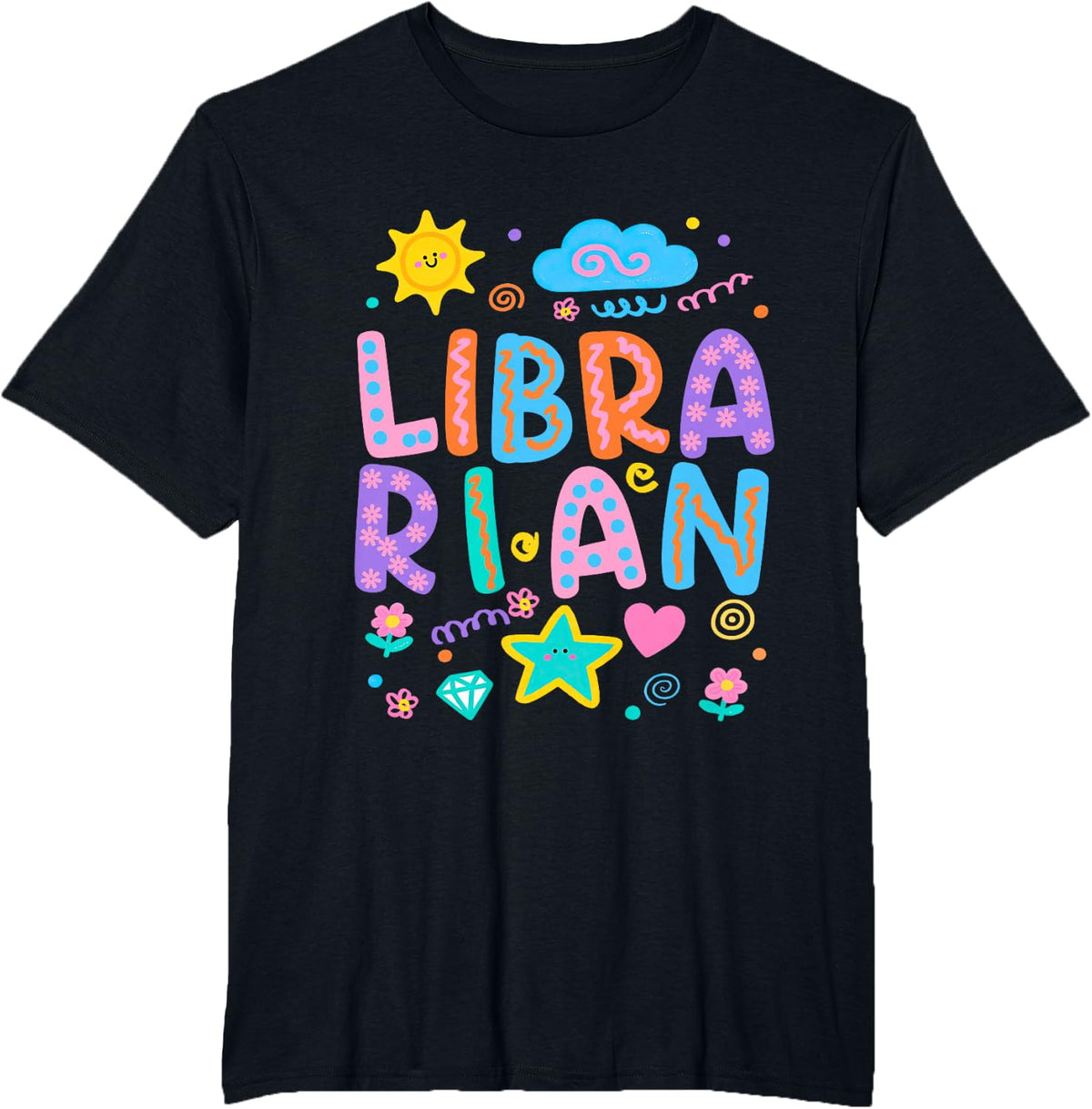 Librarian Bookish Reading School Staff Bookworm Library Week T-Shirt - Black