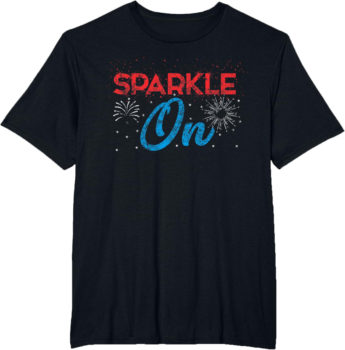 4th of July T Shirt Cute Sparkle On Fireworks Lover Gift Tee T-Shirt - Black