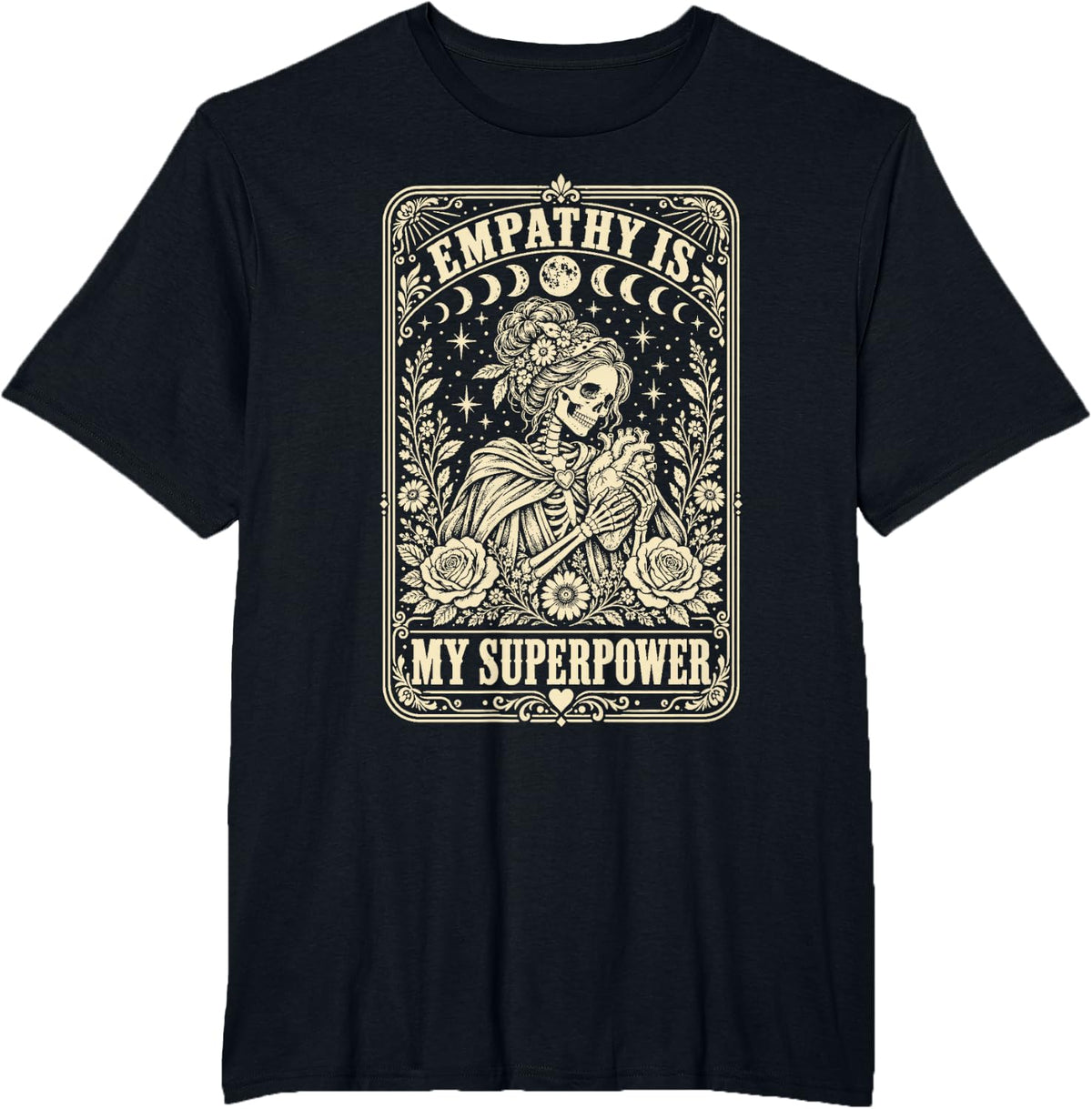 Empathy is My Superpower Social Worker Tarot T-Shirt - Black