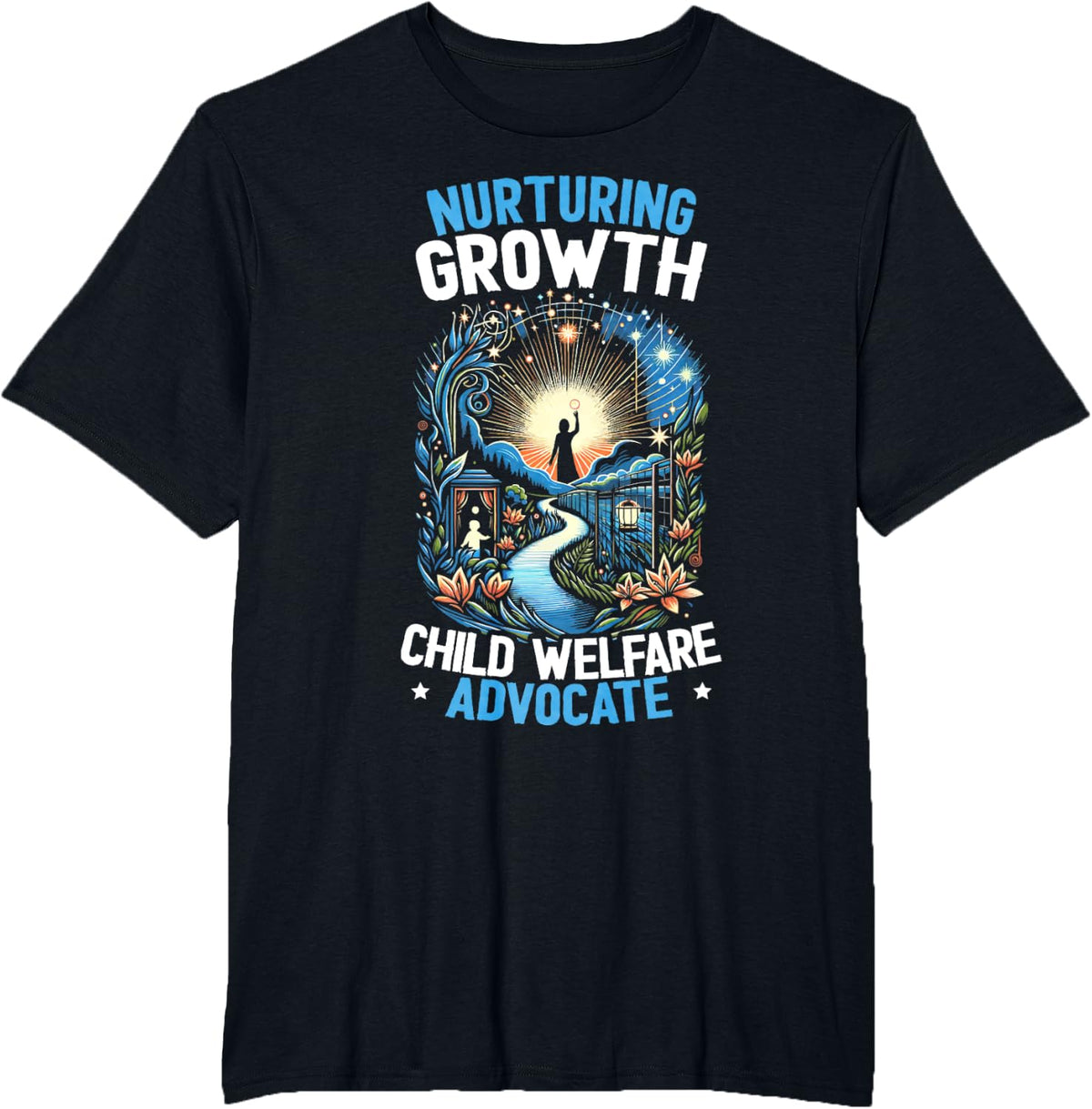 Child Welfare Social Worker Social Working Job Profession T-Shirt - Black