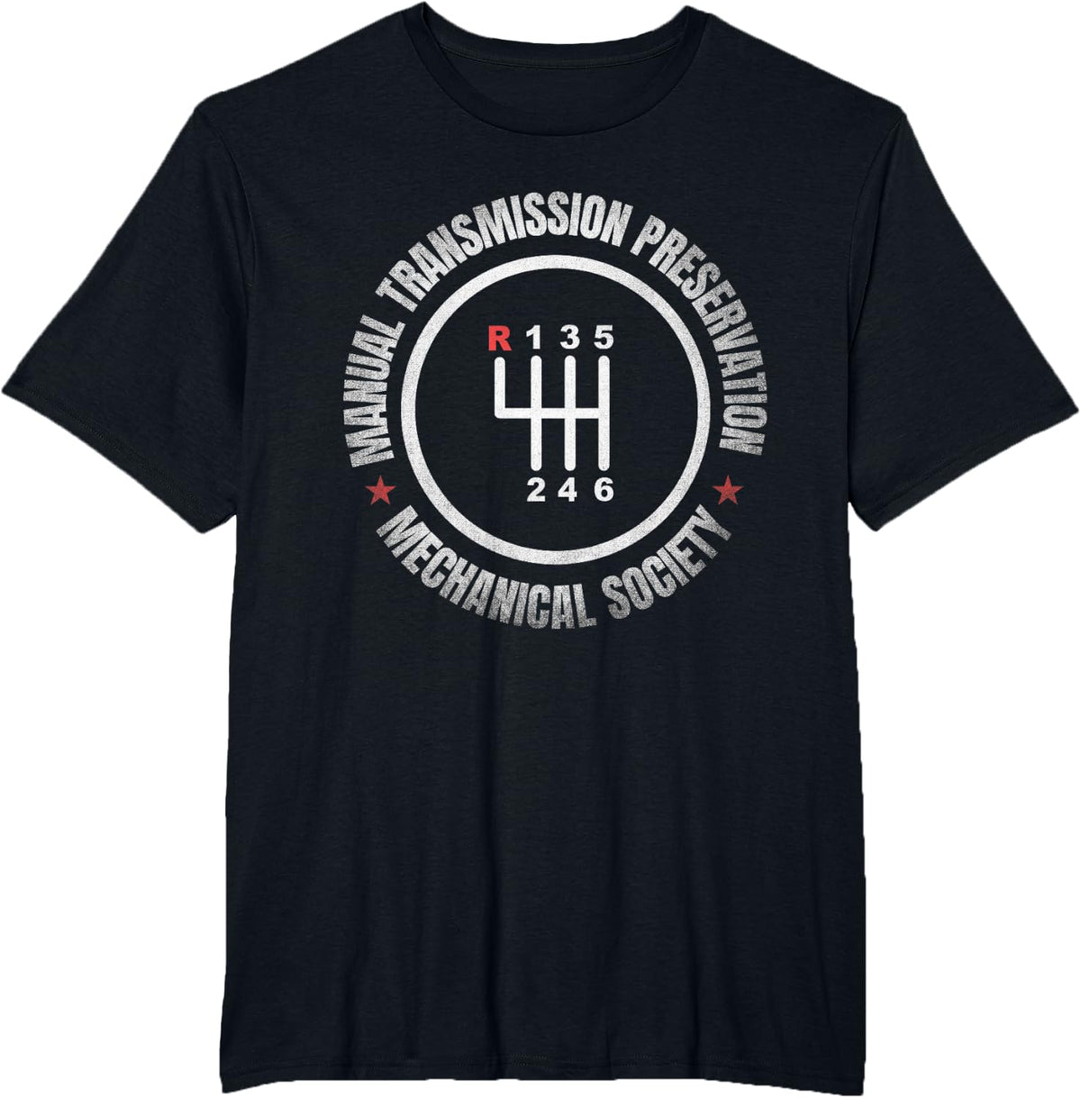Manual Transmission Preservation Society Gearbox Grunge Tees T-Shirt for Car Enthusiasts - Black