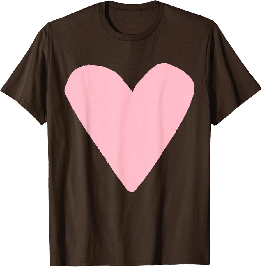 Light Pink Heart Brown T-Shirt - Brown