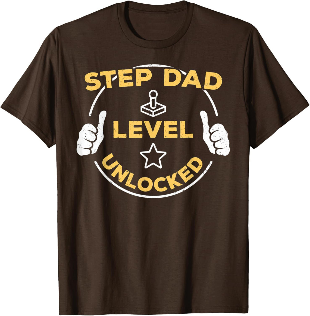 Step Dad Level Unlocked Soon To Be Step Dad Gift T-Shirt - Brown