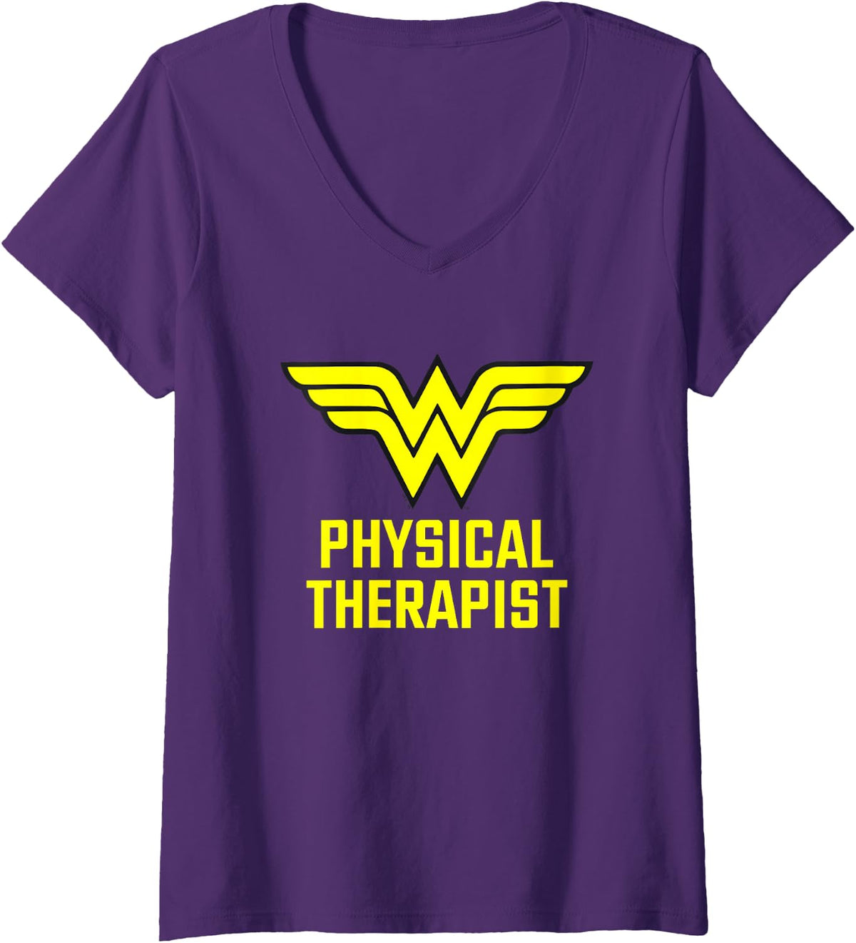 Women's Wonder Woman Wonder Physical Therapist V-Neck T-Shirt - Purple