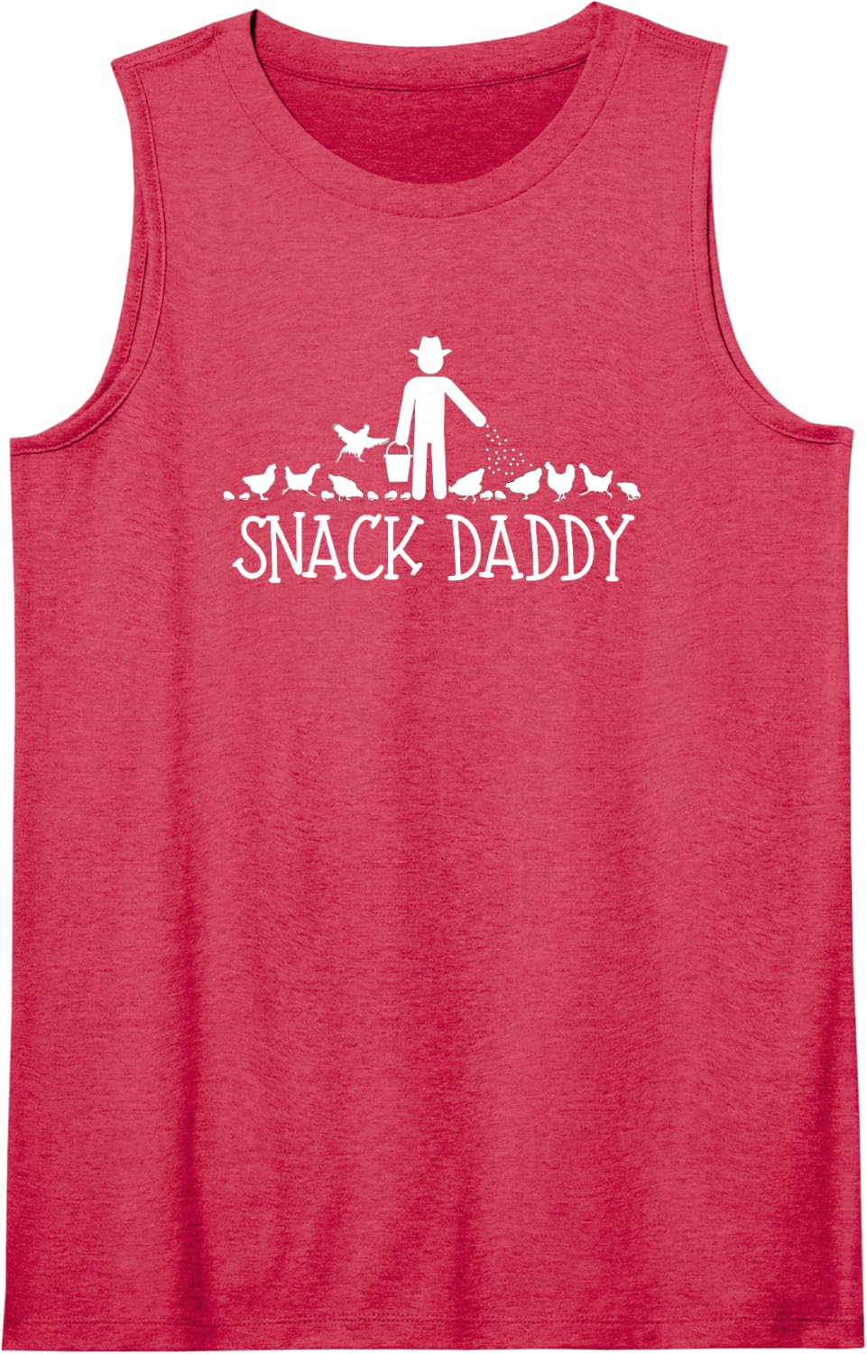 Snack Daddy Chicken Farmer Feed Hens, Roosters & Baby Chicks Sleeveless Tank Top - Red