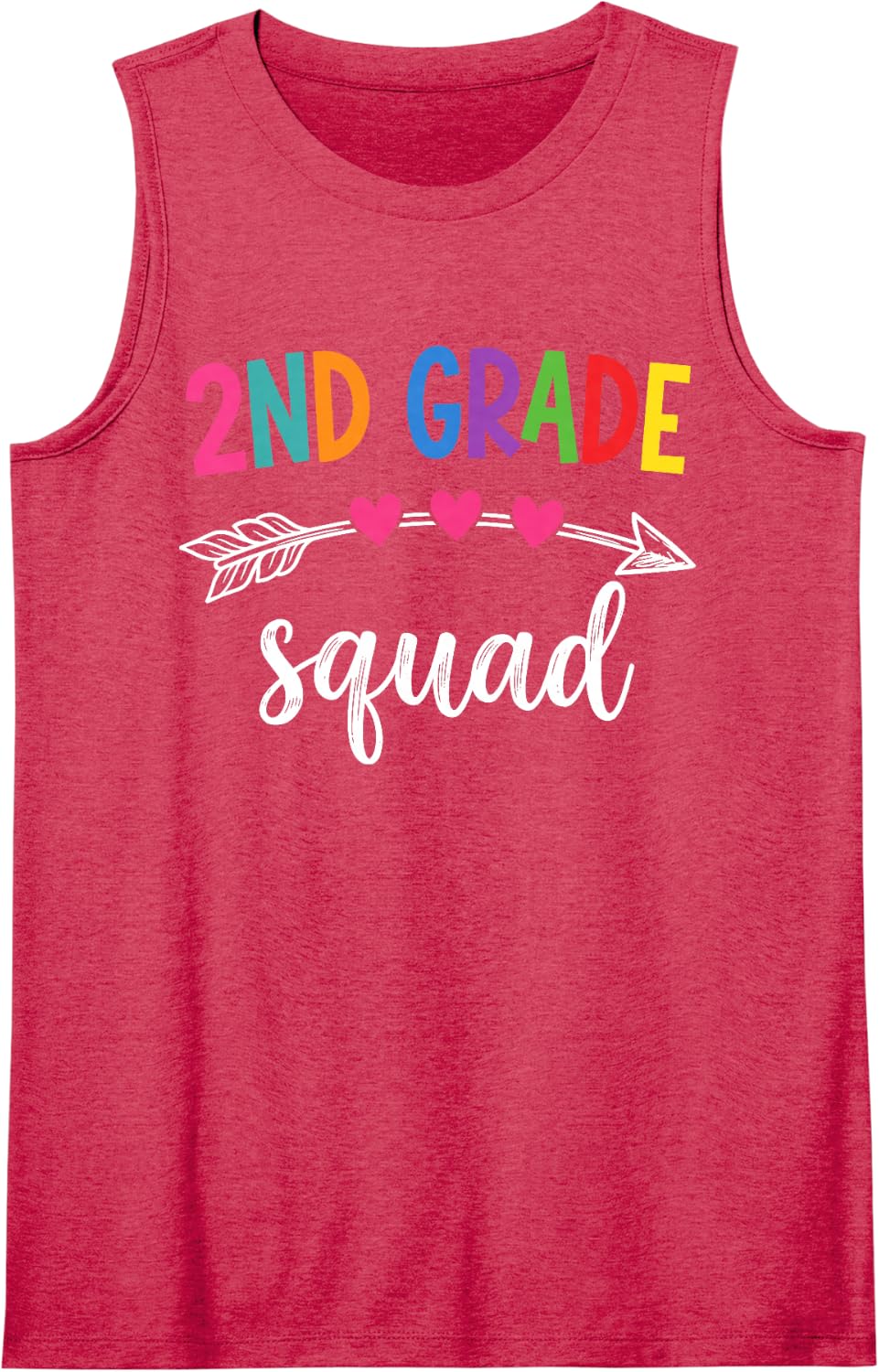 2nd Grade Squad First Grade Back to School Teacher Student Sleeveless Tank Top - Red