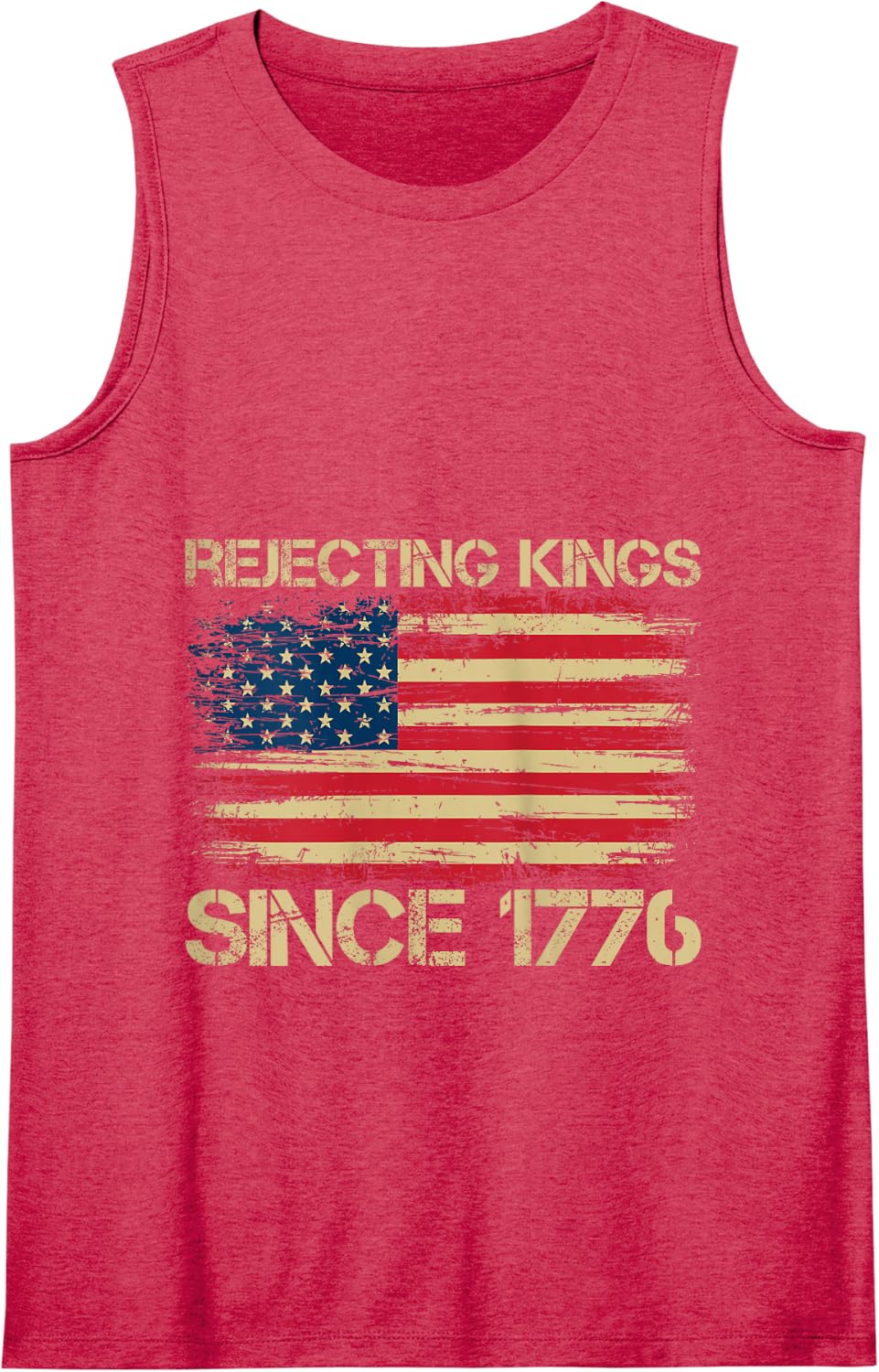Rejecting Kings Since 1776 American Vintage Flag Tank Top - Red