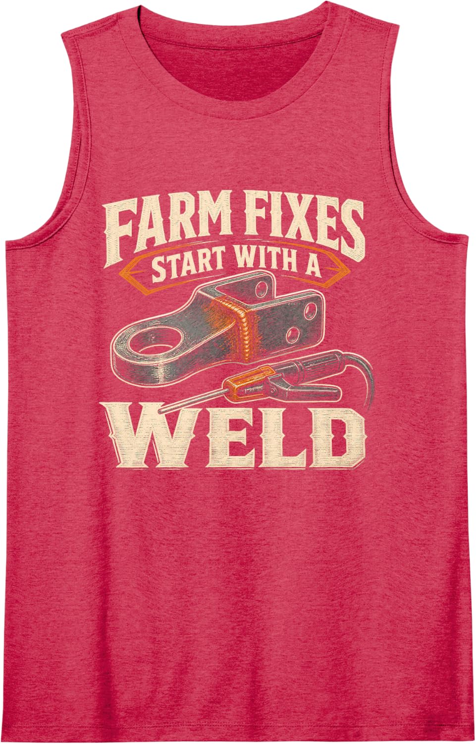 Welding Farm Fixes Start with A Weld Repair Sleeveless Tank Top - Red