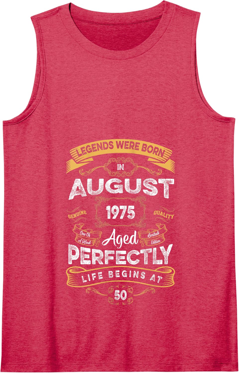 Vintage 50th Birthday Legends Were Born In August 1975 Tank Top - Red