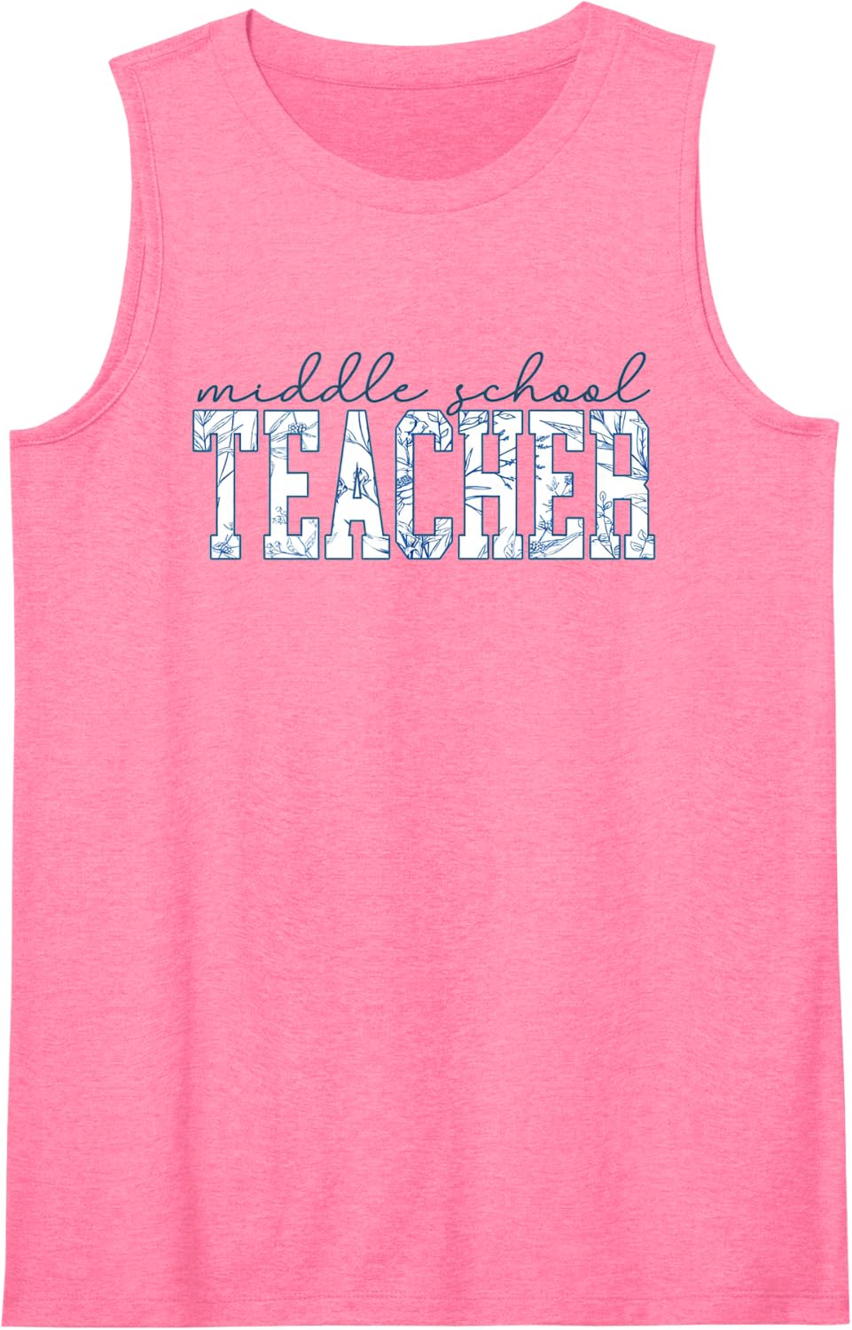 Vintage Middle School Teacher Team Back to School Women Sleeveless Tank Top - Pink