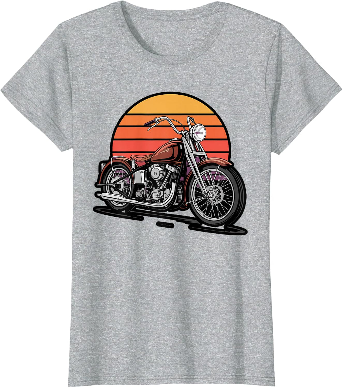 Bold Cruiser Bike with Sunset Graphic T-Shirt - Heather Grey