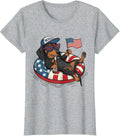 'Merica Dachshund 4th of July American Flag Weiner Dog Lover T-Shirt - Heather Grey