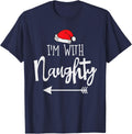 I'm With Nice I Christmas Twosome Gift Costume for Him / Her T-Shirt - Navy Blue