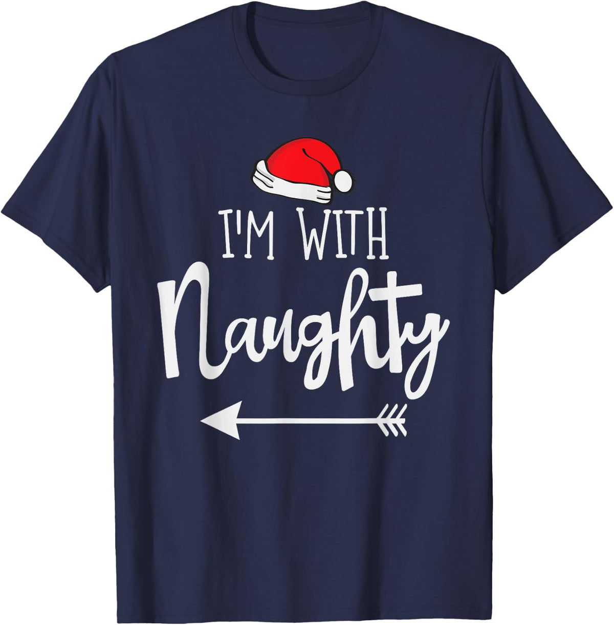 I'm With Nice I Christmas Twosome Gift Costume for Him / Her T-Shirt - Navy Blue