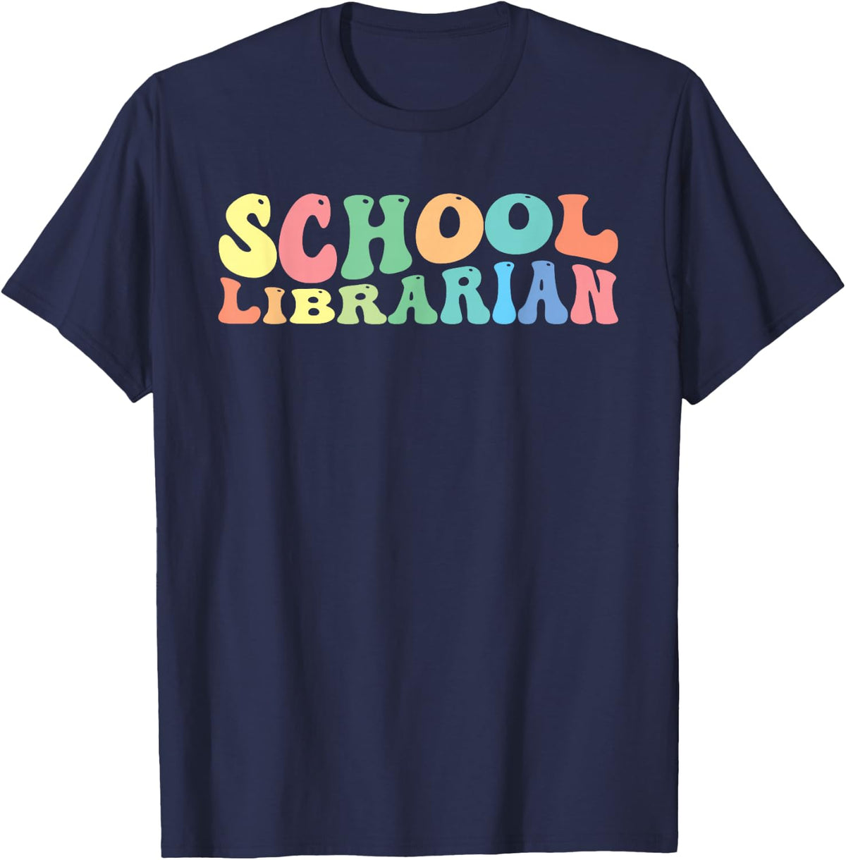 School Librarian Library T-Shirt - Navy Blue