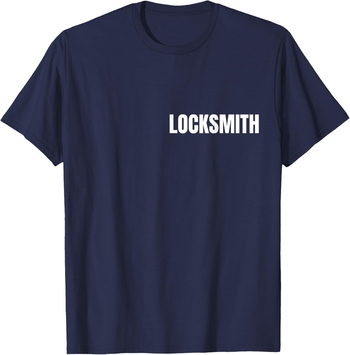 Locksmith Logo Style Employees Official Uniform Work Design T-Shirt - Navy Blue