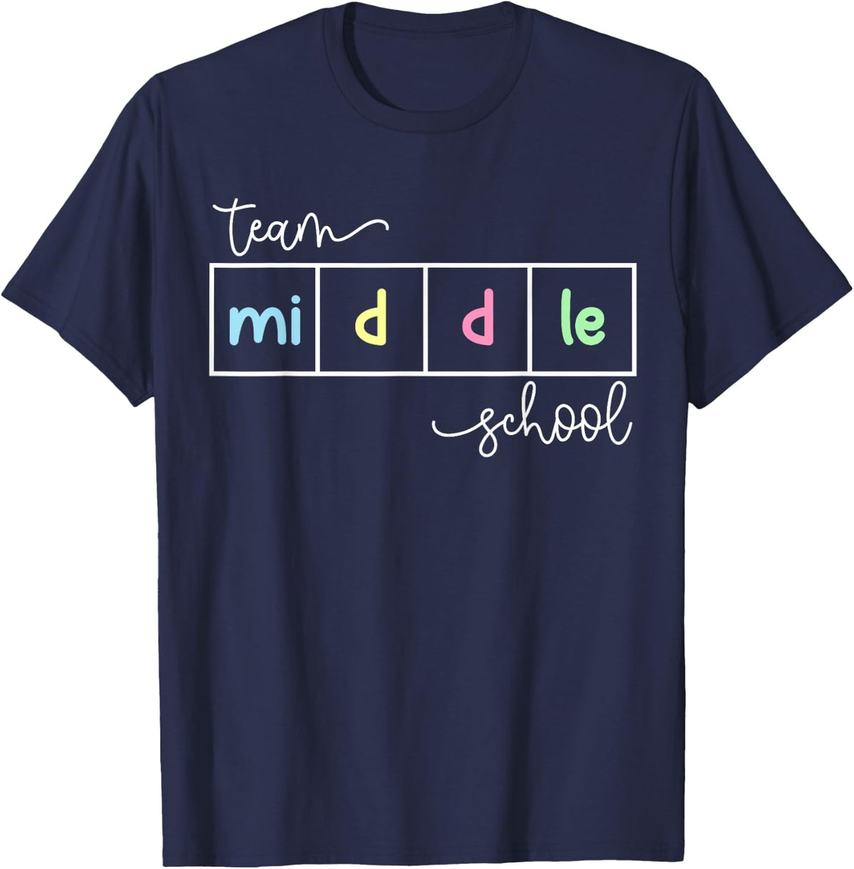 Team Middle School Squad T-Shirt for Middle School Teacher Crew Tees - Navy Blue