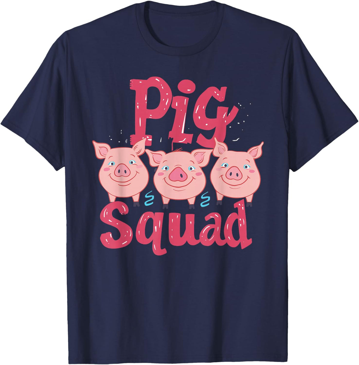 Pig Squad Design for Pig Lover Stuff | Cool Pig T-Shirt - Navy Blue