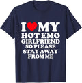 I Love My Hot Emo Girlfriend So Please Stay Away From Me T-Shirt - Navy Blue