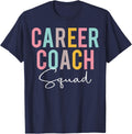 Career Coach Squad Colorful Appreciation Day Back To School T-Shirt - Navy Blue