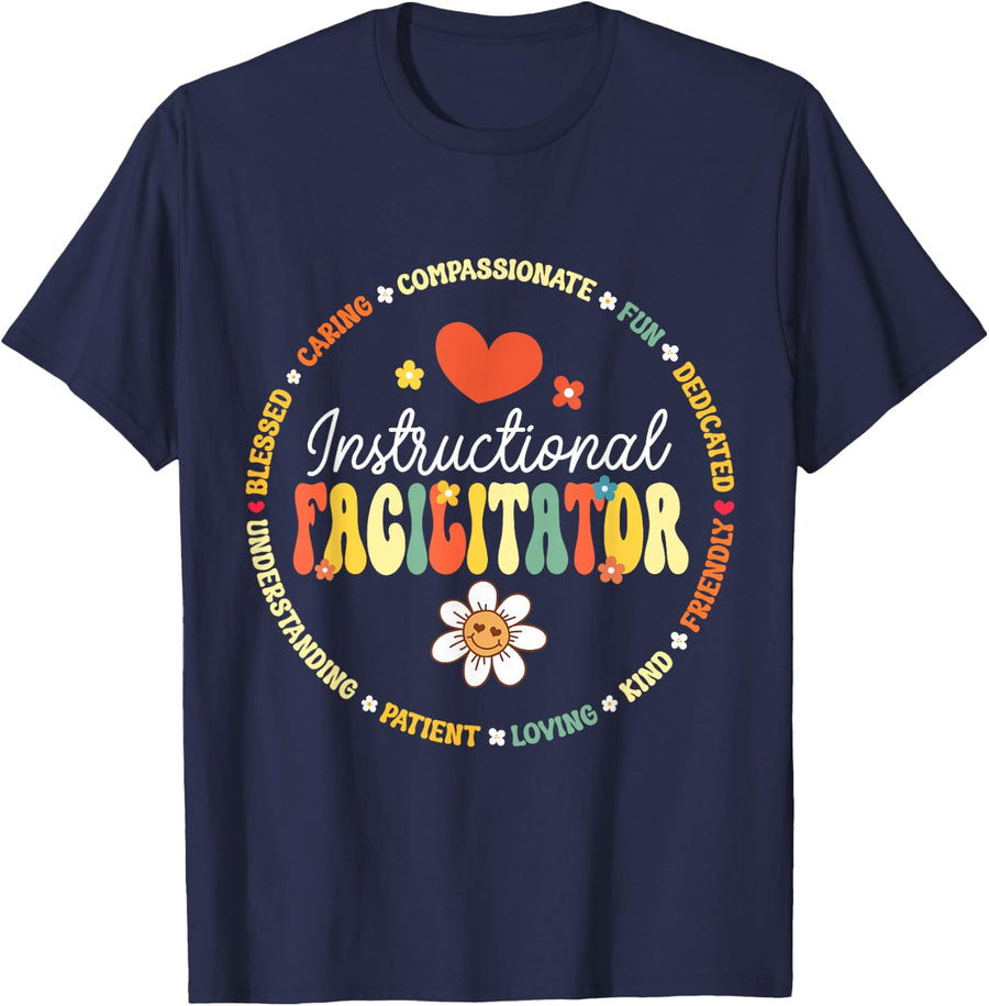 Instructional Facilitator School Cute Academic Specialist T-Shirt - Navy Blue