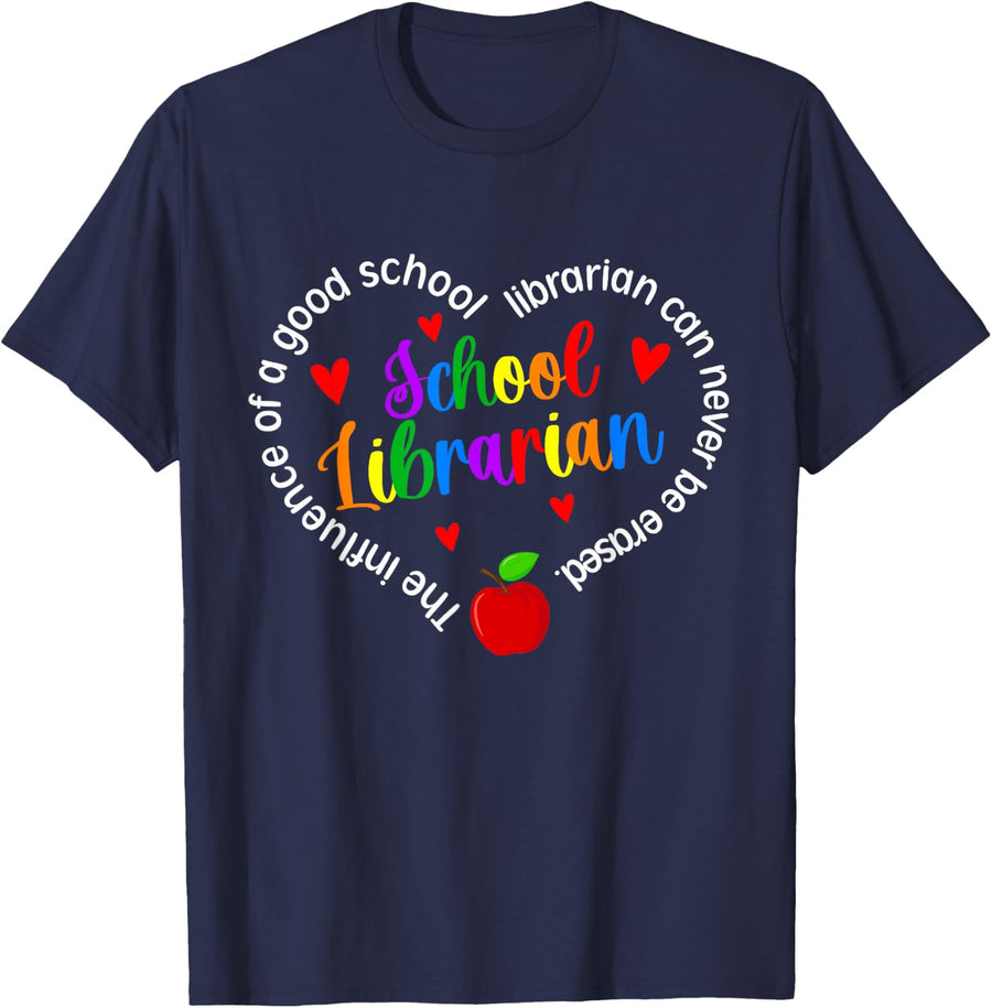 Best School Librarian Appreciation Library Worker T-Shirt - Navy Blue