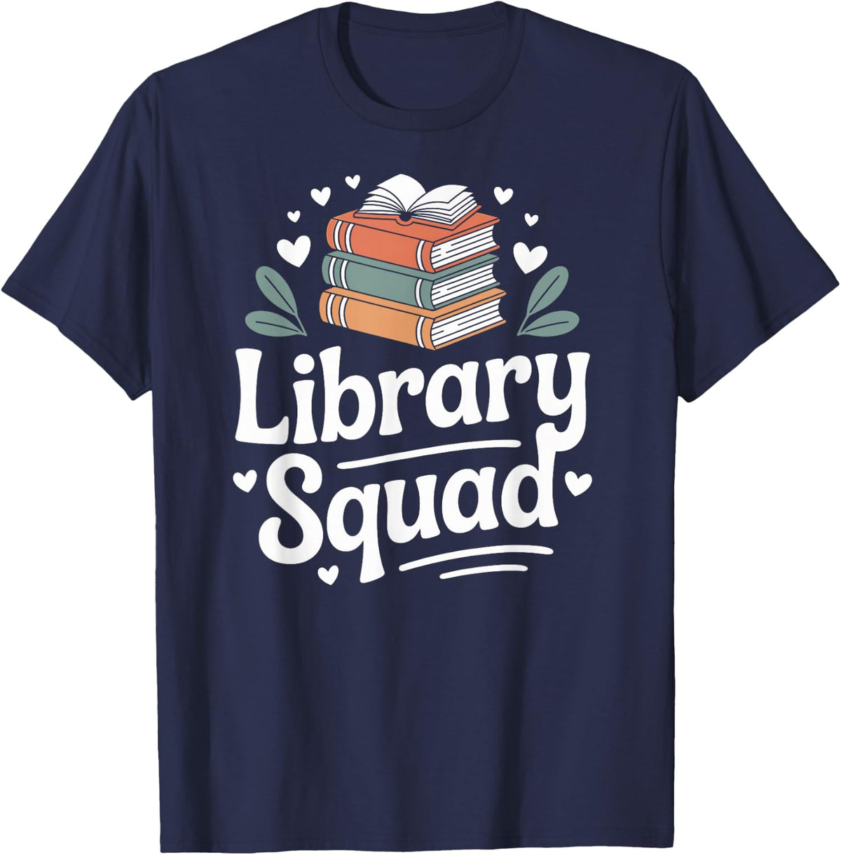 Library Squad Funny School Librarian T-Shirt - Navy Blue