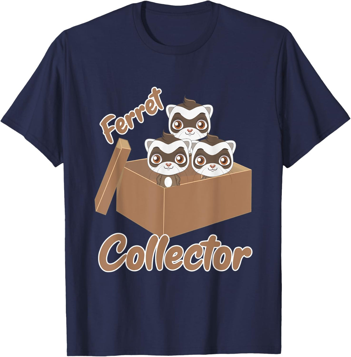 Ferret Collector Cute Rodent Pet T-Shirt - Navy Blue
