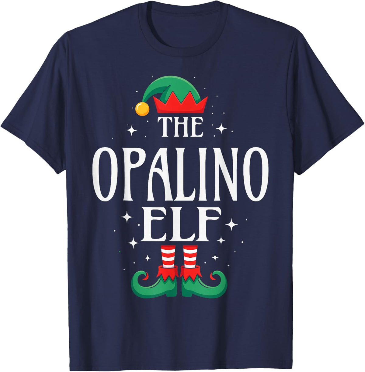 The Opalino Elf Funny Christmas Grandpa Matching Family T-Shirt - Navy Blue
